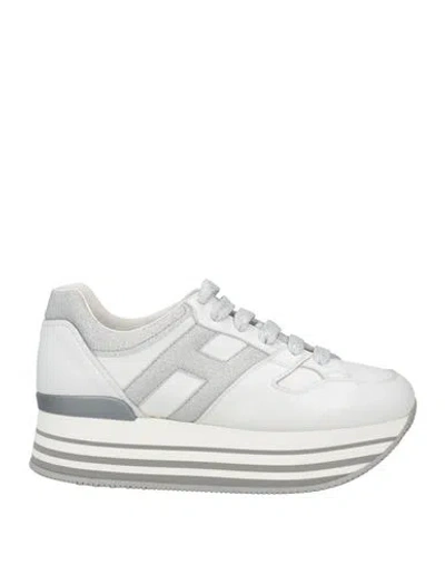 Hogan Woman Sneakers Light Grey Size 6.5 Leather In Gray