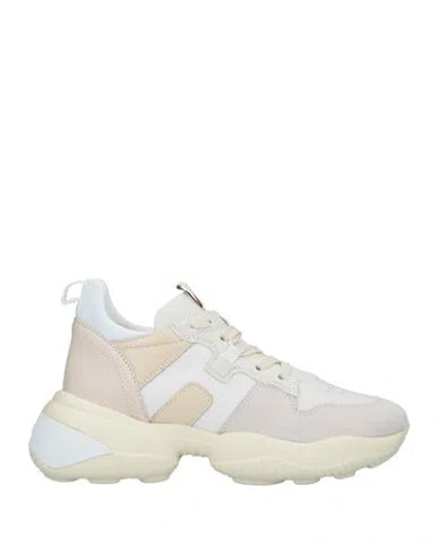 Hogan Woman Sneakers Light Grey Size 6.5 Leather, Textile Fibers