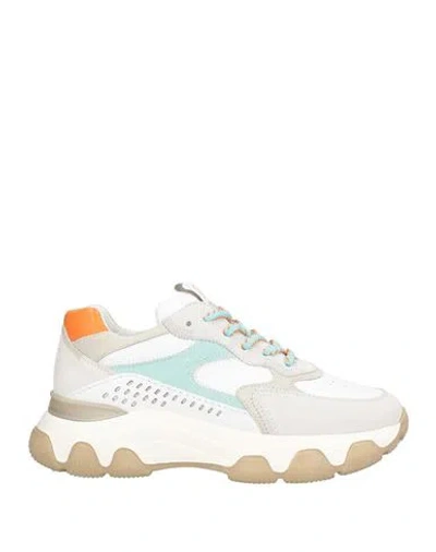 HOGAN HOGAN WOMAN SNEAKERS LIGHT GREY SIZE 8 LEATHER