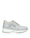 Hogan Woman Sneakers Light Grey Size 8 Textile Fibers