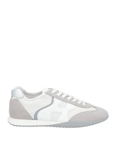 Hogan Woman Sneakers Light Grey Size 7.5 Textile Fibers, Leather