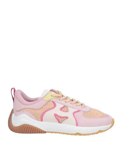 Hogan Woman Sneakers Light Pink Size 7 Leather, Textile Fibers