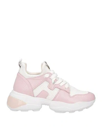 Hogan Woman Sneakers Light Pink Size 7 Textile Fibers, Soft Leather
