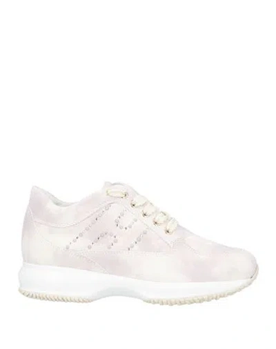 Hogan Woman Sneakers Lilac Size 8.5 Soft Leather In Purple