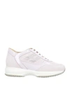 Hogan Woman Sneakers Lilac Size 6.5 Soft Leather In Pink