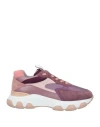 Hogan Woman Sneakers Mauve Size 5.5 Leather, Textile Fibers In Purple