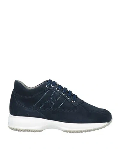 Hogan Woman Sneakers Slate Blue Size 9.5 Soft Leather