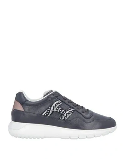 Hogan Woman Sneakers Midnight Blue Size 8 Soft Leather