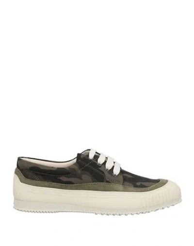 Hogan Woman Sneakers Military Green Size 5.5 Soft Leather, Textile Fibers