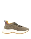 Hogan Woman Sneakers Military Green Size 8 Leather