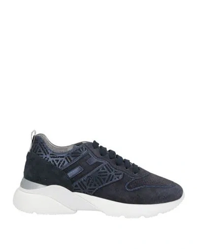 Hogan Woman Sneakers Navy Blue Size 8 Soft Leather