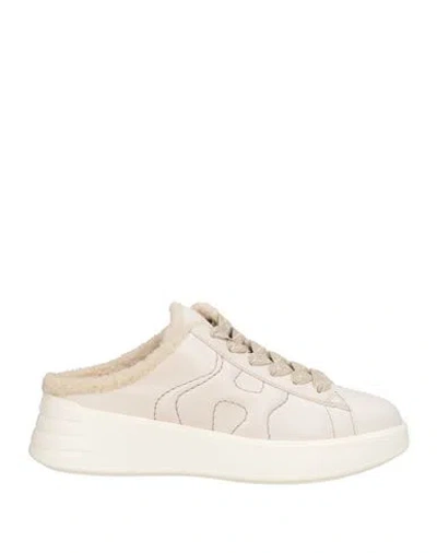Hogan Woman Sneakers Off White Size 8 Leather In Neutral