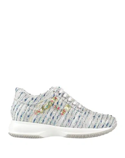 Hogan Woman Sneakers Off White Size 8 Textile Fibers