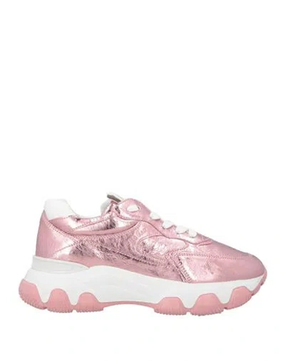 Hogan Woman Sneakers Pink Size 6 Leather