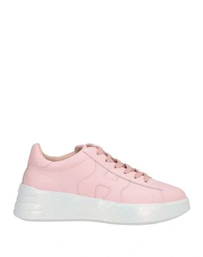 Hogan Woman Sneakers Pink Size 8 Leather