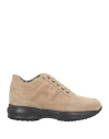 Hogan Woman Sneakers Sand Size 8 Soft Leather In Beige