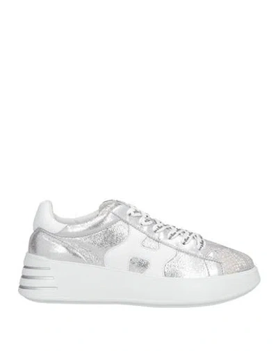 Hogan Woman Sneakers Silver Size 7.5 Leather