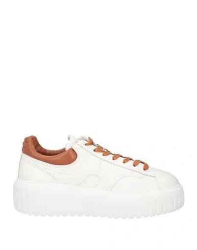 Hogan Woman Sneakers Tan Size 10 Leather In Brown