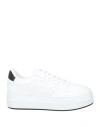 Hogan Woman Sneakers White Size 10 Leather In White