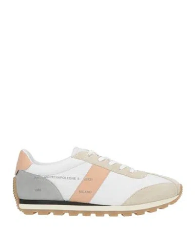 Hogan H671 Panelled Leather Sneakers In White