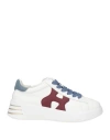 Hogan Woman Sneakers White Size 8 Leather In White