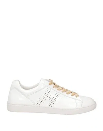 Hogan Woman Sneakers White Size 4 Leather, Textile Fibers