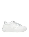 Hogan Rebel Lace-up Sneakers With Shiny Side Detail In White