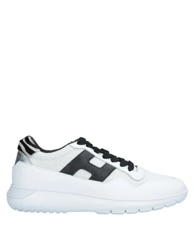 Hogan Woman Sneakers White Size 4 Leather, Textile Fibers
