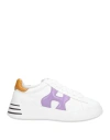 Hogan Woman Sneakers White Size 5.5 Leather In Multi