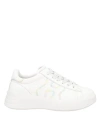 Hogan Rebel Sneakers With Multicolor Stitching In White