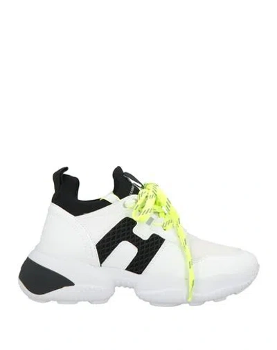 Hogan Woman Sneakers White Size 6.5 Textile Fibers, Leather In Multi