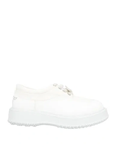 Hogan Woman Sneakers White Size 7.5 Textile Fibers, Synthetisches Material