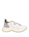 Hogan Woman Sneakers White Size 8 Goat Skin, Polyester, Calfskin In White