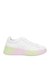 Hogan Woman Sneakers White Size 8 Leather In White