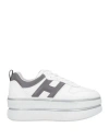 Hogan Woman Sneakers White Size 8 Leather In White