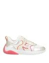 Hogan Woman Sneakers White Size 8 Leather, Textile Fibers In White
