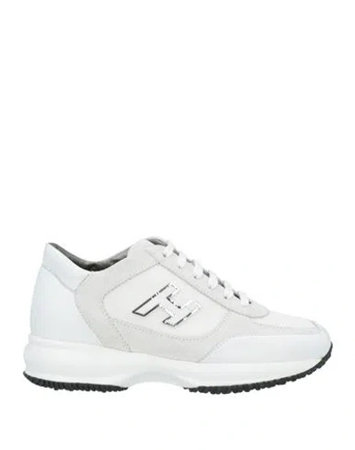 Hogan Woman Sneakers White Size 5 Leather, Textile Fibers