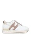 Hogan Woman Sneakers White Size 8 Leather, Textile Fibers In White