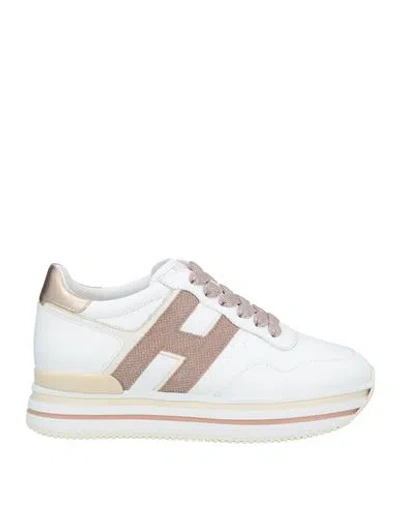 Hogan Woman Sneakers White Size 8 Leather, Textile Fibers