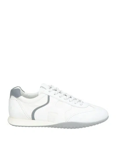 Hogan Woman Sneakers White Size 7.5 Leather, Textile Fibers