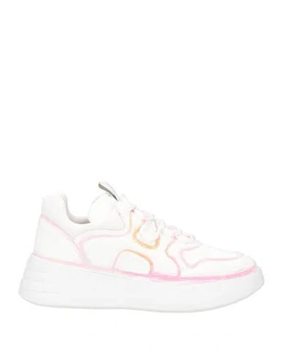 Hogan Woman Sneakers White Size 10 Textile Fibers