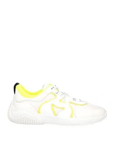 Hogan Woman Sneakers White Size 8 Textile Fibers, Soft Leather