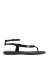 Hogan Toe Strap Sandals In Black