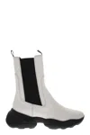 Hogan Mid-calf Leather Boots In White,black