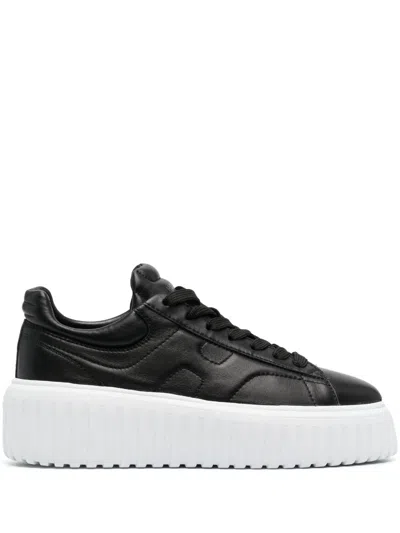 HOGAN WOMEN'S BLACK AND WHITE QUILTED SNEAKERS