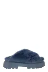Hogan Round Toe Slip-on Sandals In Bluette