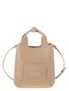Hogan H-bag Mini Shopping H Embossed Beige Rosato In Pinkish Beige
