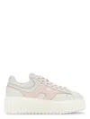 Hogan Two-tone Nappa Leather H-stripes Sneakers In Pink