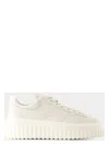 Hogan H-stripes Leather Sneakers With Contrasting Detail In White