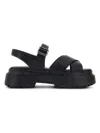 Hogan Leather Sandal With Midsole Sandals In Nero